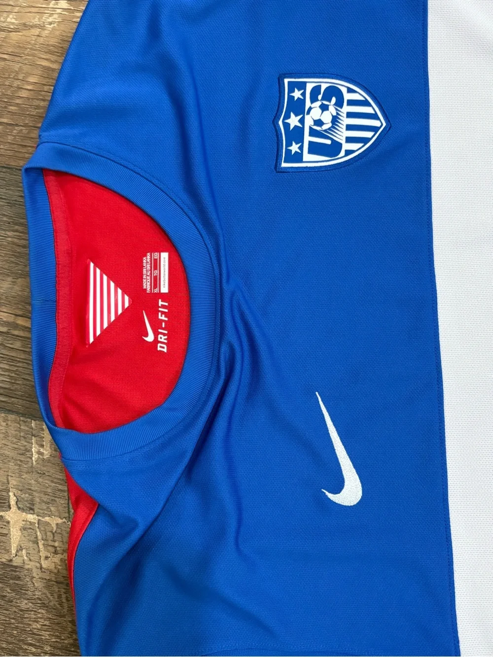 Nike Dri-Fit Blue White Red Men's 2014 USA Soccer Jersey